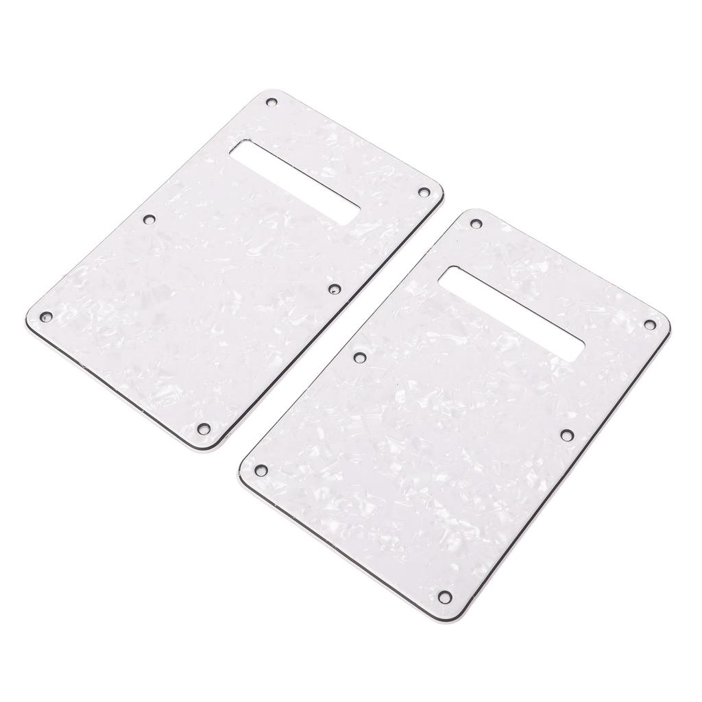 2Pcs Electric Guitar Backplate Guitar Cavity Cover Plate Pickguard PVC for Replacement White