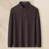 MONTAGUT Men's Waffle Knit Four-Way Stretch Long-Sleeve Polo Shirt