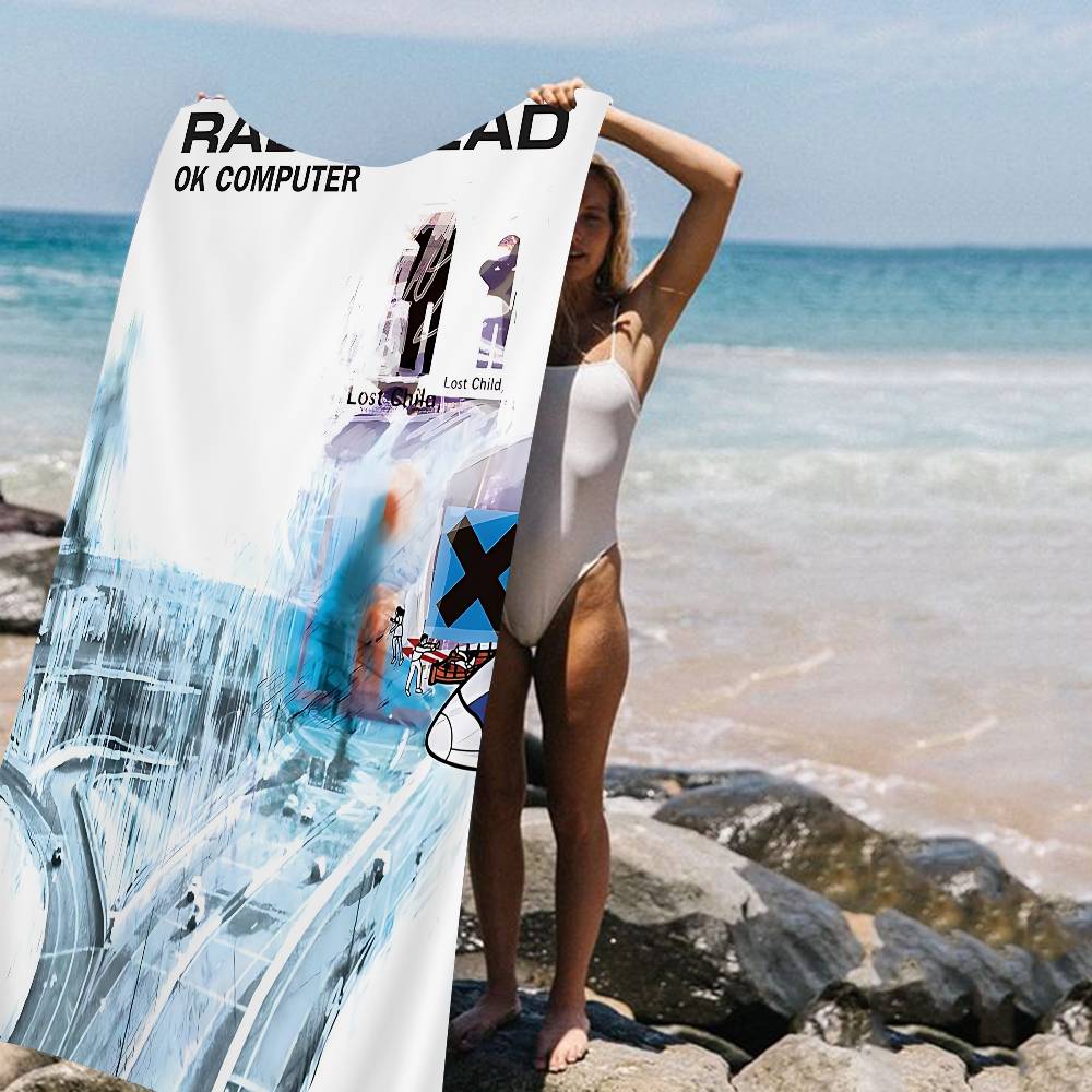 Rock Band Radiohead Bath Towel Microfiber Soft Water Absorbing Breathable For Girl Kids Decorative Cartoon Beach Towel
