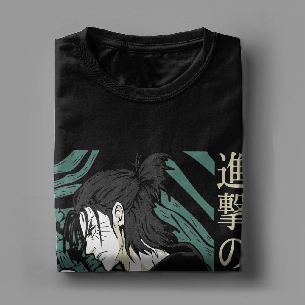 Humorvolle Hoffnung der Menschheit Eren Jeager Yeager AOT Anime T-Shirts Herren 100% Baumwolle T-Shirts Kurzarm T-Shirt Übergröße
