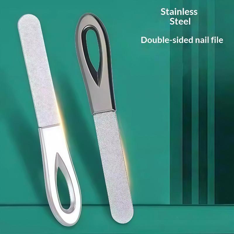 1/2/5Pcs Stainless Steel Diamond Grit Nail File, Durable And Hypoallergenic For Finger And Toe Nails For Hard And Thick Nails