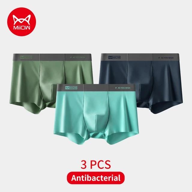 

MiiOW, 3 шт., хлопковое мужское нижнее белье, шорты-боксеры 7A, антибактериальное мужское нижнее белье, мужские боксеры, подарок, новинка, L-4XL XXL