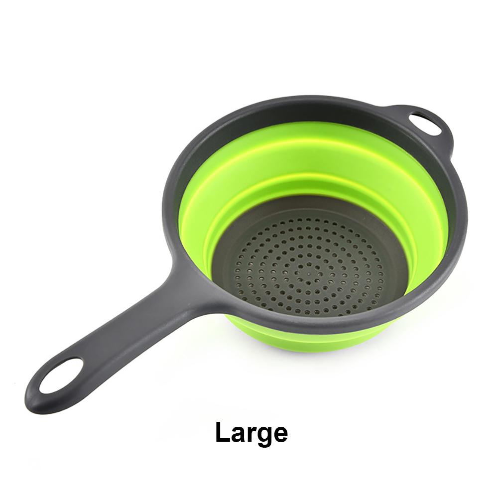 Silicone world Folding Drain Basket Fruit Vegetable Washing Basket Strainer Colander Collapsible Drainer Kitchen Storage Tools