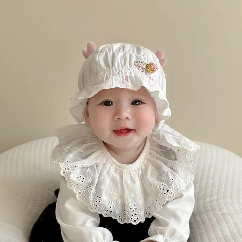 Cotton Baby Bucket Hats 0-6M Girl Boy Bonnet Cap Cute Baby Fisherman Cap  For Infant