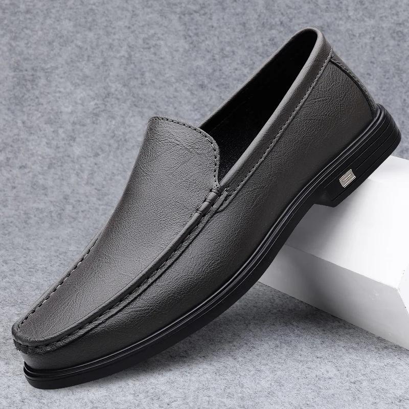 Genuine Leather Men Shoes New Summer Mens Casual Shoes Fashion Male Business Flats Fashion Soft Sole Loafers Handmade Moccasins