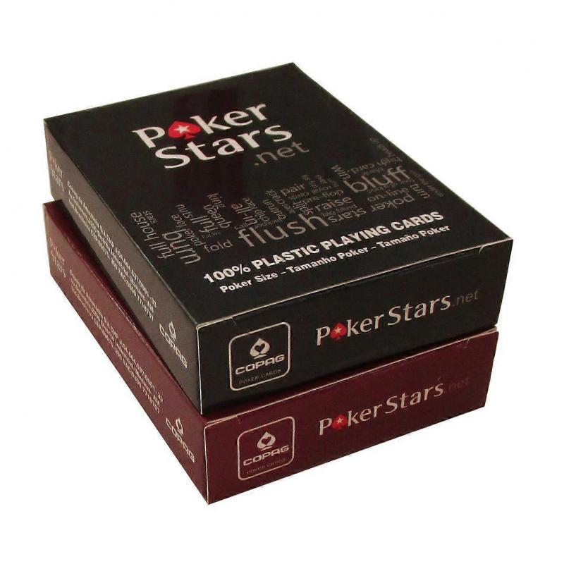 Cards for Poker Stars,Playing Cards, 100% PVC Plastic Professional Poker Card Deck, Black/Red, 54 Cards, International Standard Size