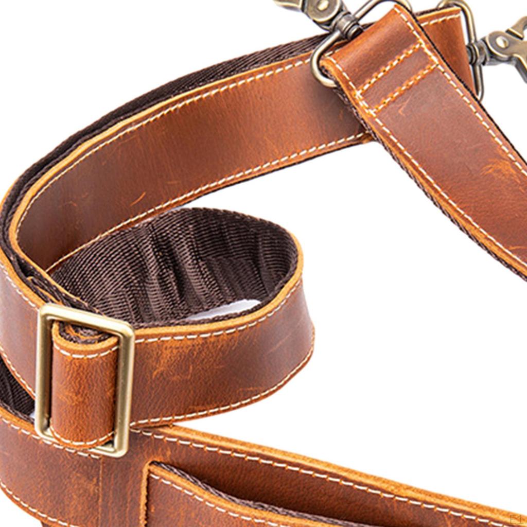 Läderpåse Axelrem, Avtagbar Crossbody-rem med Metallkrok för Portfölj, DIY
