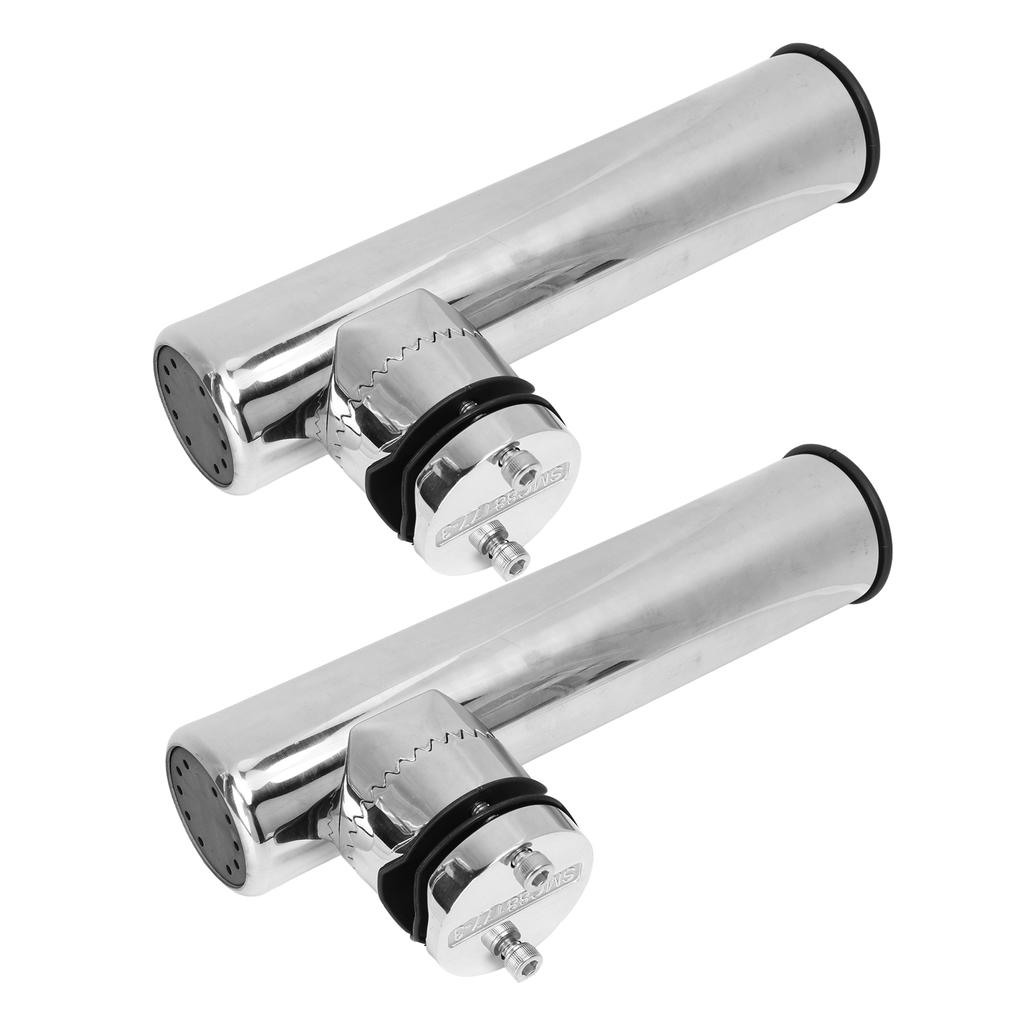 Fishing Rod Holder 316 Stainless Steel 360 Degrees  Rotation Adjustable Fishing Pole Clamp for 1in To 1‑1 4in Rail