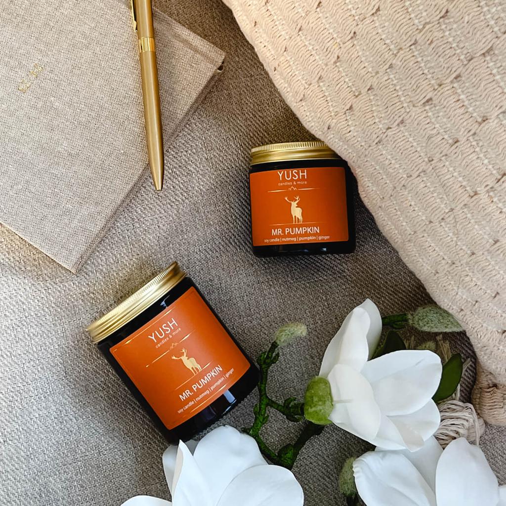 Mr. pumpkin -świeca sojowa dyniowa korzenna imbirowa - yush - 120ml