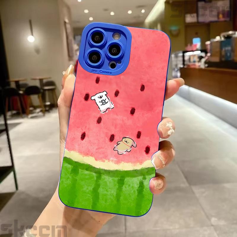 

Чехол для Samsung Galaxy S25 Ultra S24 S23 S22 S21 Plus S20 FE A15 A35 A54 A55 Летний Арбуз Кот Собака Узор Чехол для телефона S25