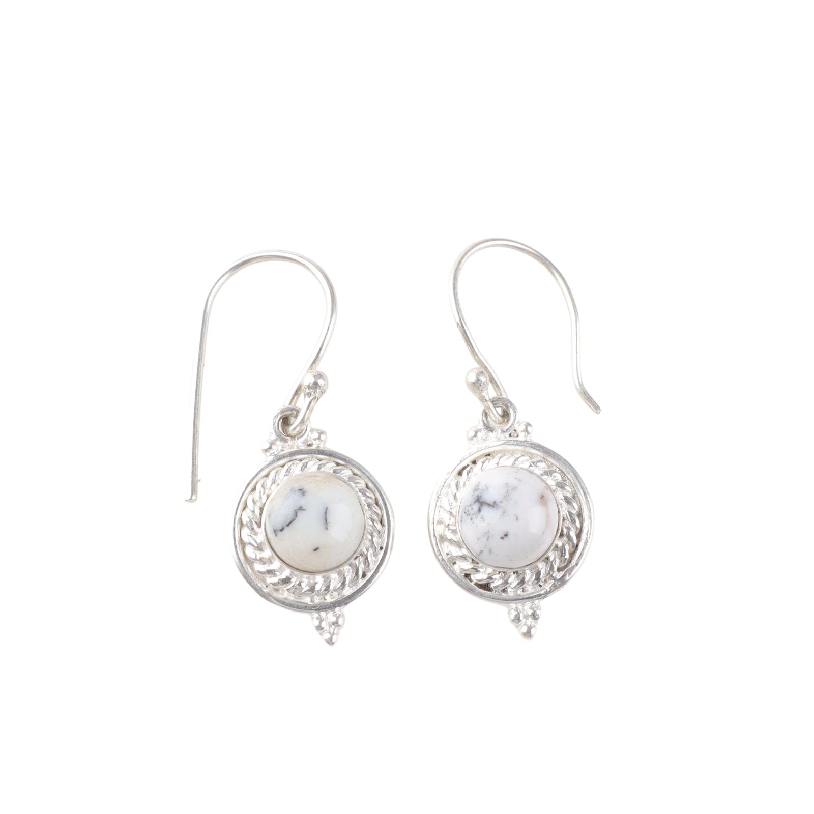 

Rare Dendritic Opal Gemstone 925 Sterling Silver Jewelry Handmade Earrings 1.43 EE-117-33