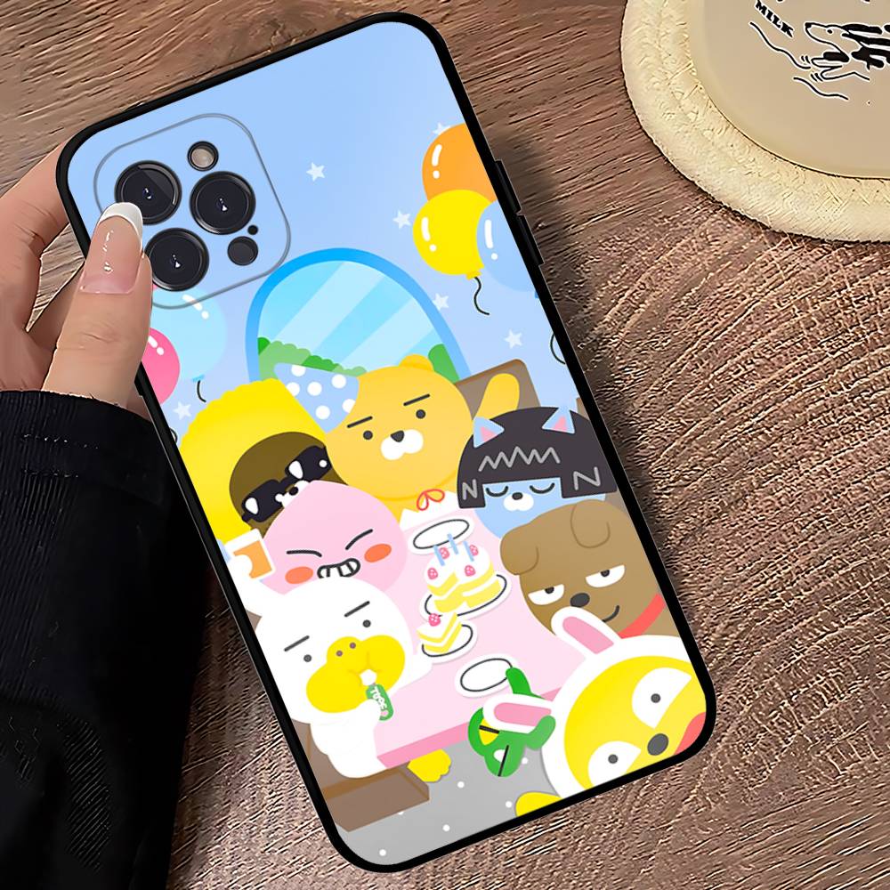 Cartoon K-KAKAO CUTE F-FRIENDS Phone Case For IPhone 17 16 15 14 13 12 Mini 11 Pro Plus Soft Silicone Cover