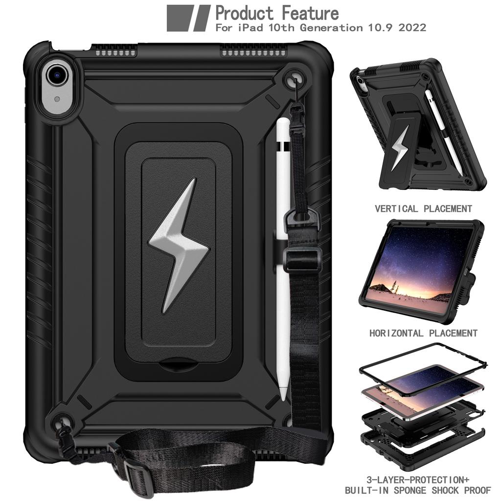 Heavy Duty Stand Case for IPad A16 2025 11th 10.9 2022 10th 10.2 7th 8th 9th Gen Air 1 2 Pro 9.7 2017 2018 3-in-1 Hybrid Cover
