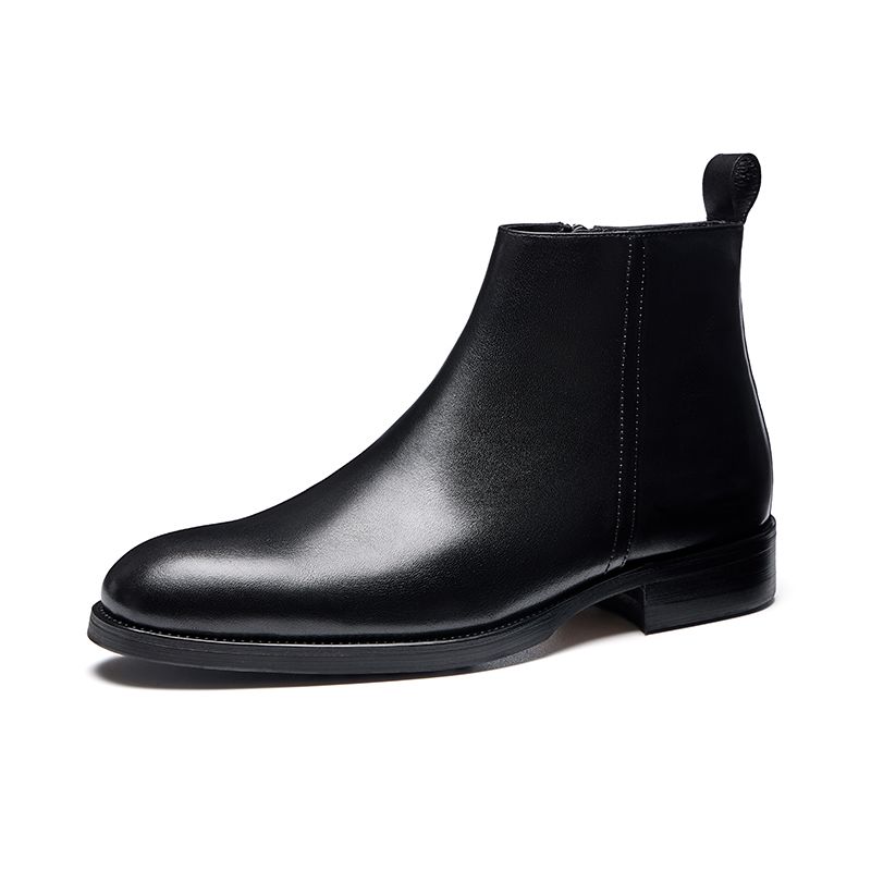 Herren Chelsea Boots mit hohem Schaft Echtes Leder Britisch Business Formelle Anzugschuhe Winter Herbst Rindsleder