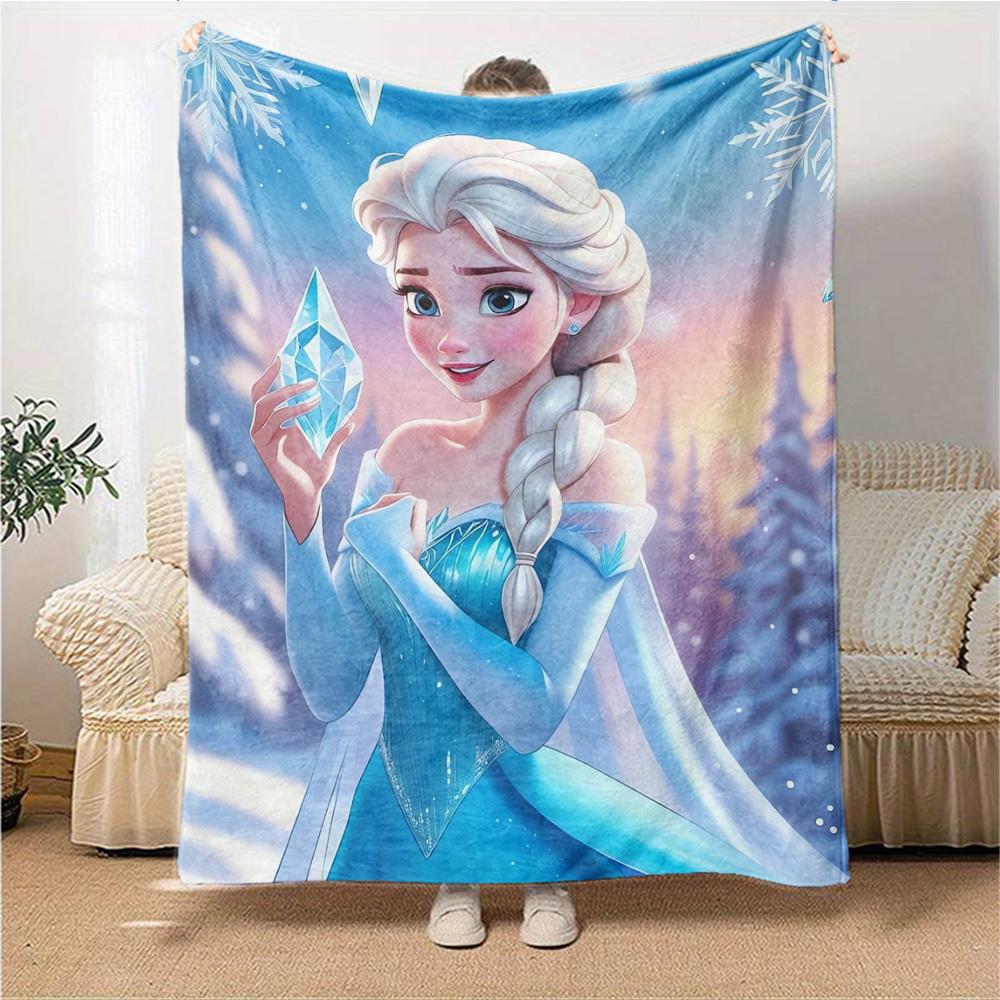Elsa'S Winter Magic Blanket Soft Throw Blanket For Home Bedroom Bed Sofa Travel Office Solid Christmas Blanket