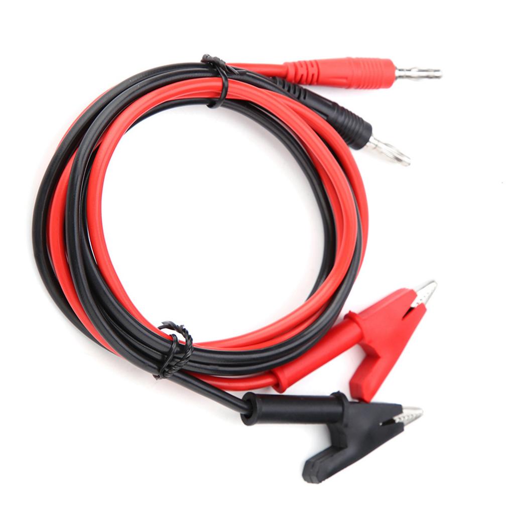 P1040  2Pcs Silicone Banana Plug Crocodile Clip Test Probe   Testing Cables