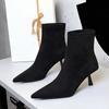Fashion Liyke Vintage Women Ankle Boots Fashion Pointed Toe Spring Autumn Low Thin Heels Pumps Shoes Ladies Stretch Slim Short Booties