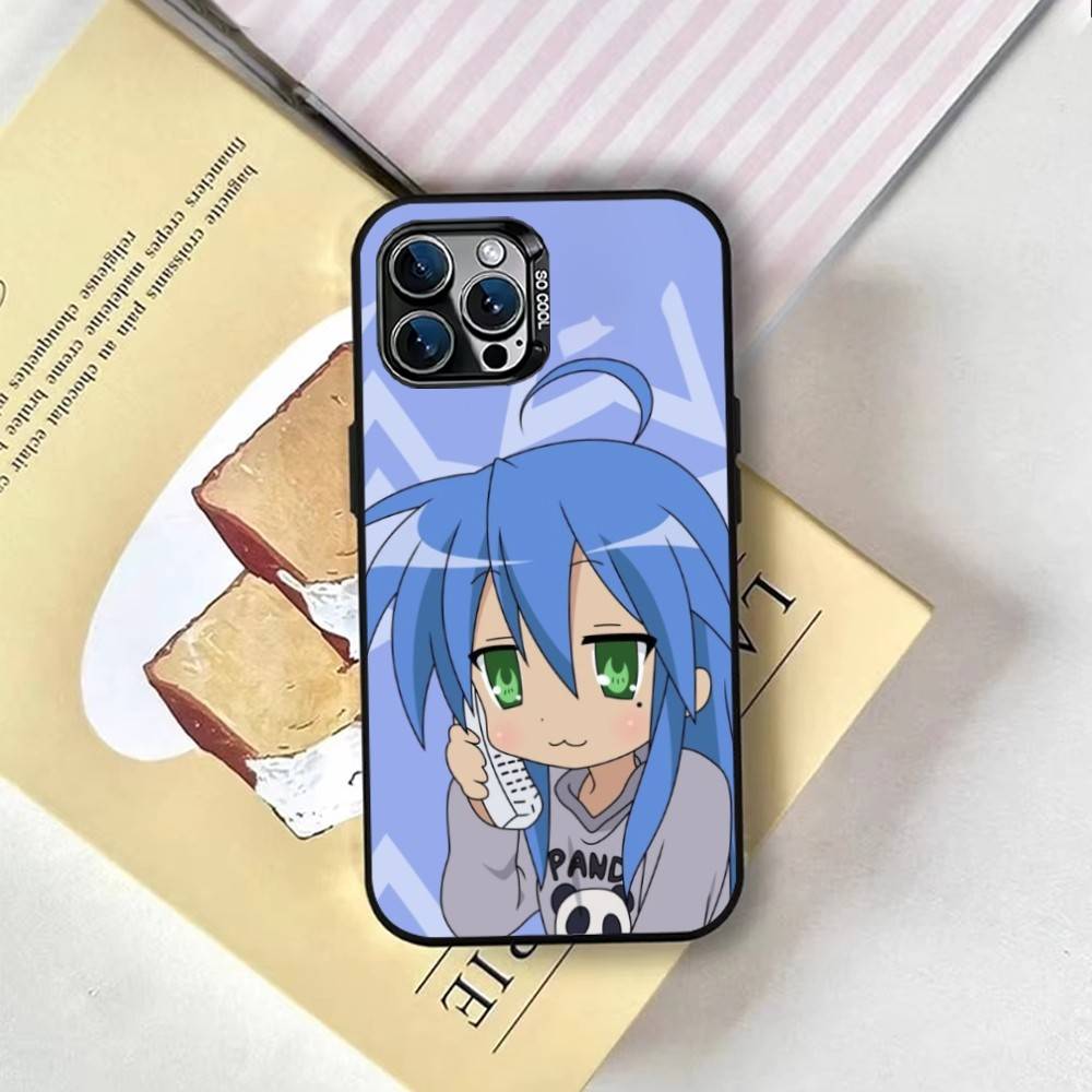 K-Konata Izumi L-Lucky S-Star Phone Case For iPhone 17,16,15,14,13,12,11 Plus,Pro Max,XS,Colored Silver Plated Inside Cover