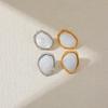18K Gold Silver Mother Shell Stud Earrings Retro Earrings Special-shaped Baroque Pearl Ear Jewelry