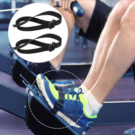 2 Stück Fußgurt für Rudergeräte, strapazierfähig, verstellbar, Ersatzfußgurt, multifunktionales Fitnessgerät, Hilfsgurtband mit Schnalle