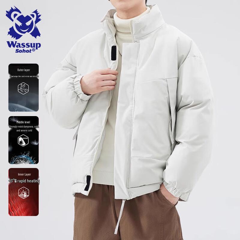 Wassup Sohot Men's Stand Collar Padded Jacket
