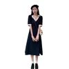 Large Size Contrasting Color Polo Dress Women's Summer 2026 New Fat Mm Belly Cover and Thin Skirt Casual T-shirt Long Dress