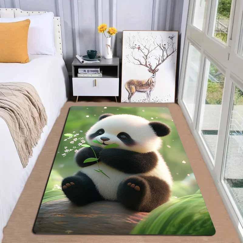 Cute Panda Print Extra Large Area Rug Floor Mat for Living Room Kitchen Entryway Balcony Home Decor
