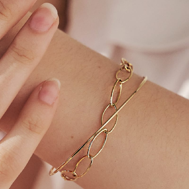 

ROAJU [silver925]round flat layered bangle white