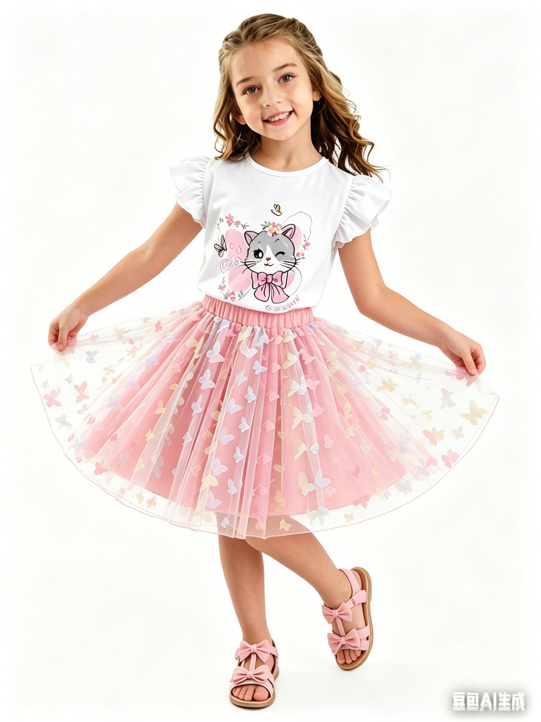 Girls  Fairy Butterfly Outfit XS розовый