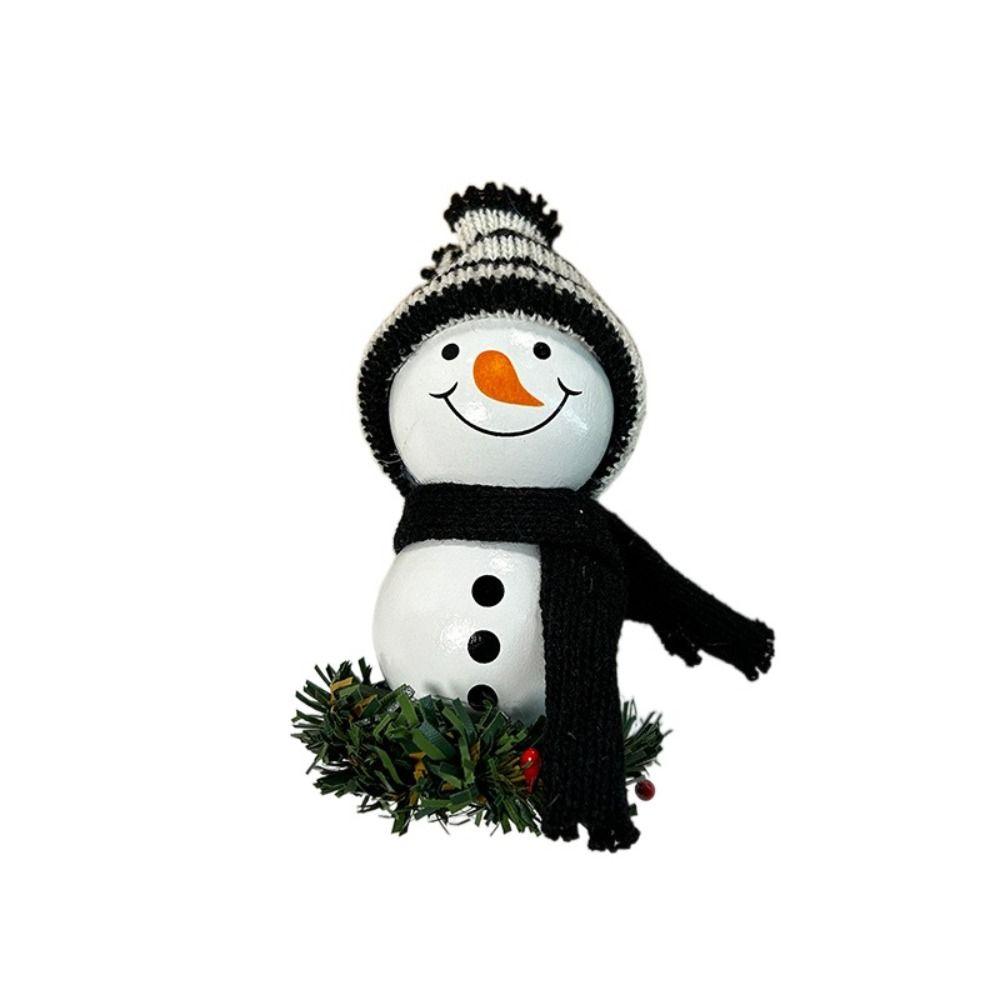 Wooden Wall Hanging Ornament Cartoon Christmas Tree Pendant Christmas Snowman Doll Home