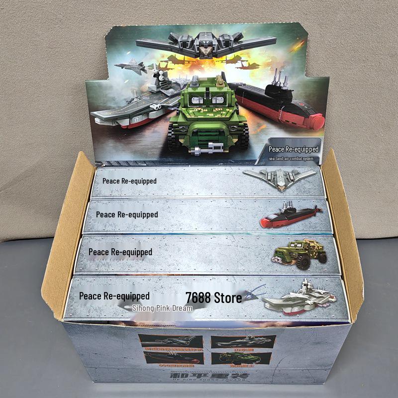 Qimeng Military Building Blocks Set: Aircraft Carrier, Submarine & Fighter Model