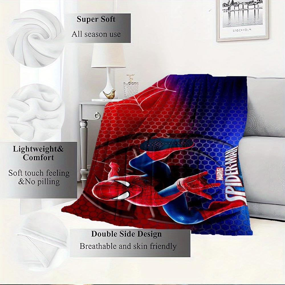 1pc Flannel Spiderman Cartoon Pattern Bed Blanket, Sofa Blanket, Home Decor, Room Decor, Birthday Gift, Christmas Giftc057