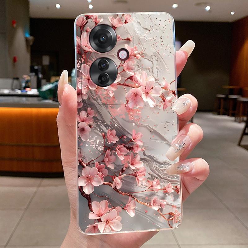 Für OPPO Reno 11F / Reno 11A Hülle Klar Luxus Mode Schmetterling Blumen Weiches TPU Silikon Abdeckung für OPPO Reno11 F A Handyhülle