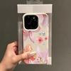 Cute Pearl Pink Floral Lychee Soft Phone Case For iPhone 11 12 13 14 15 16 17 Pro Max 15 14 Plus 17 Air X Xs XR Silicone Cover