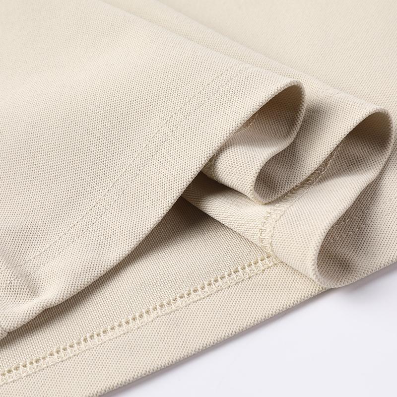 2025 New Summer Men's Business Leisure Saddle Shoulder Design Solid Color Short-sleeved T-shirt Polo Shirt