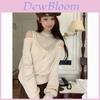 Women Spring Knit Sweater With Spliced Design And Shoulder Straps For Casual Wear