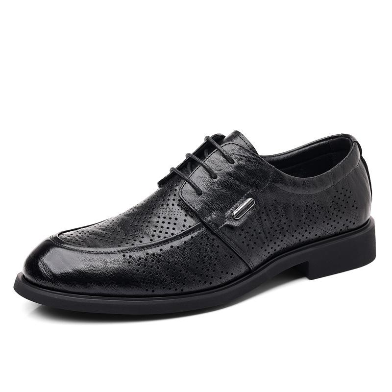 Leather Shoes Men's Style Derby British Style Groom's Wedding Autumn Low Cut Pointed Formal Business Men's Shoes