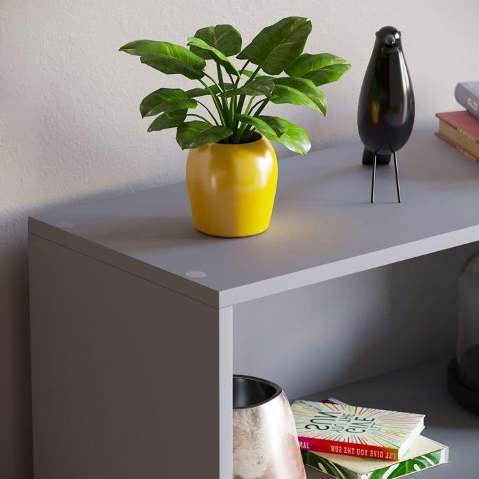 Bibliothèque - vida designs - cambridge - bois gris - 3 étagères - assemblage facile