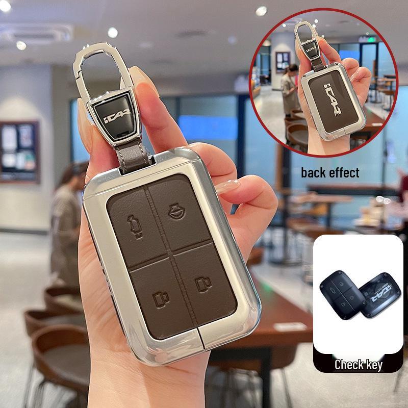 Chery iCAR V23 Key Case: Smart Bluetooth Remote Protective Metal Leather Cover