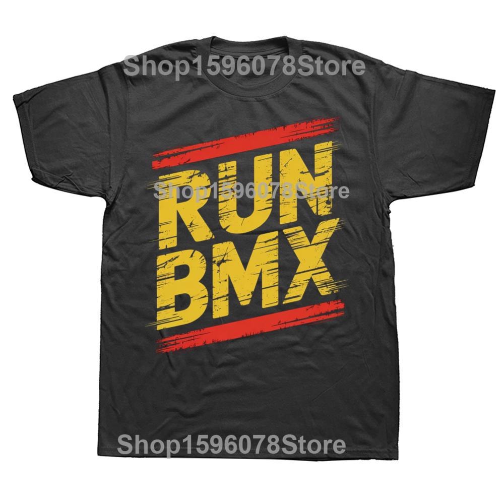 BMX Bike Bicycle Racing Gift Run BMX Graphic Tshirts Men Womens Fashion Casual Tshirt 100 Cotton Loose Oversized T Shirt