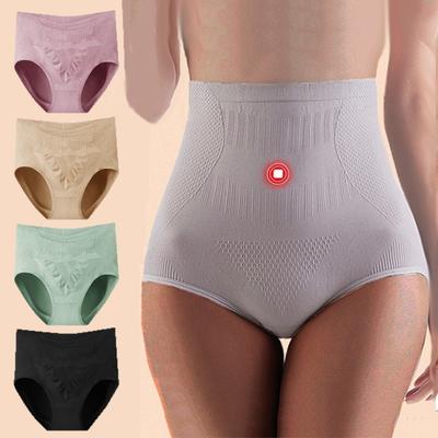 High Waist Womens Panties Warm Cotton Solid  Female Briefs Ladies Slimming Underpants Body Shapers Underwear