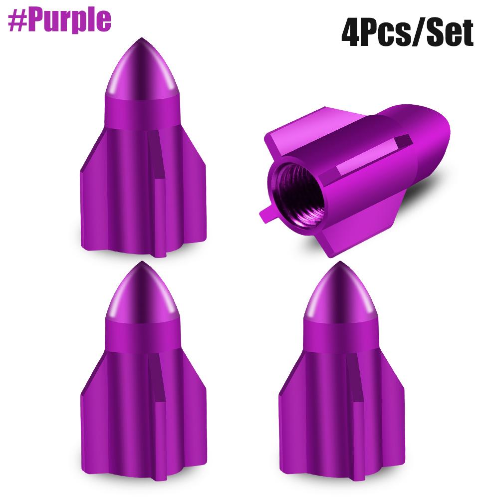 4Pcs/Set Aluminum Rocket Tire Valve Caps for Car Motorcycle Bike Alloy Tyre Valve Covers for US Valve Stems Car-styling Parts Stem Caps1