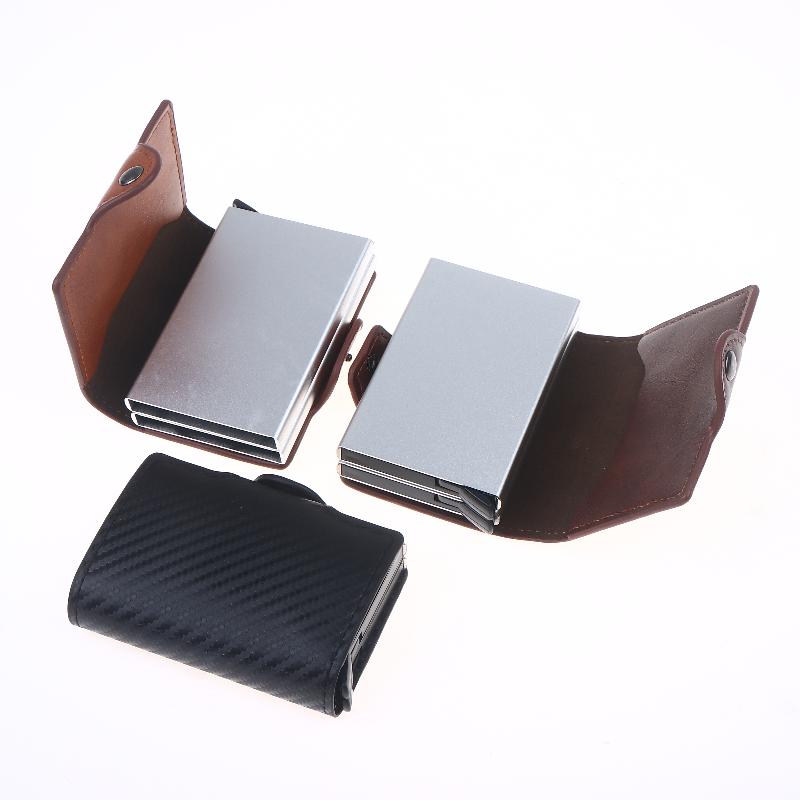 Large Capacity Double Layer Id Credit Card Holder Anti Rfid Blocking Protected Magic Wallet For Men Carbon Fiber Cardholder Case