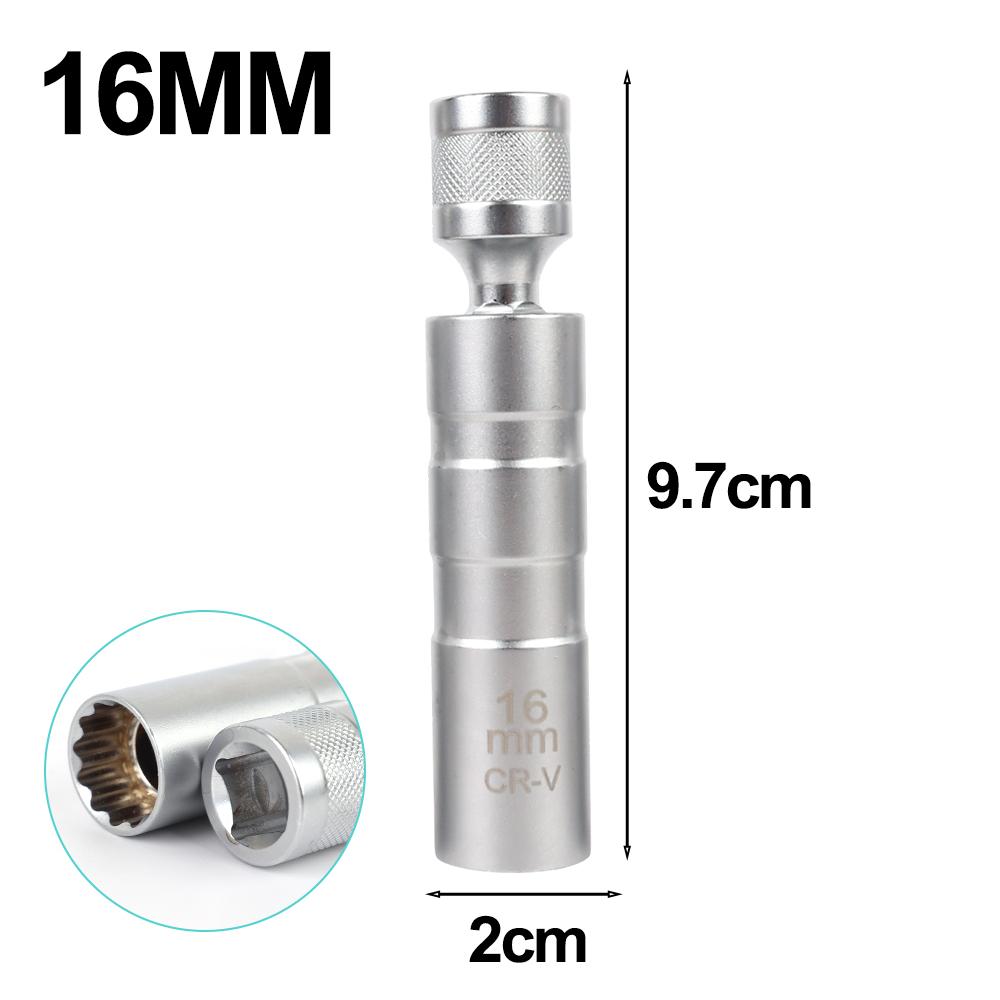 14/16mm Spark Plug Sleeve 3/8 Inch Interface Magnetic Spark Plug Wench Adapter Car Repair Spark Plug Removal Installation Tools