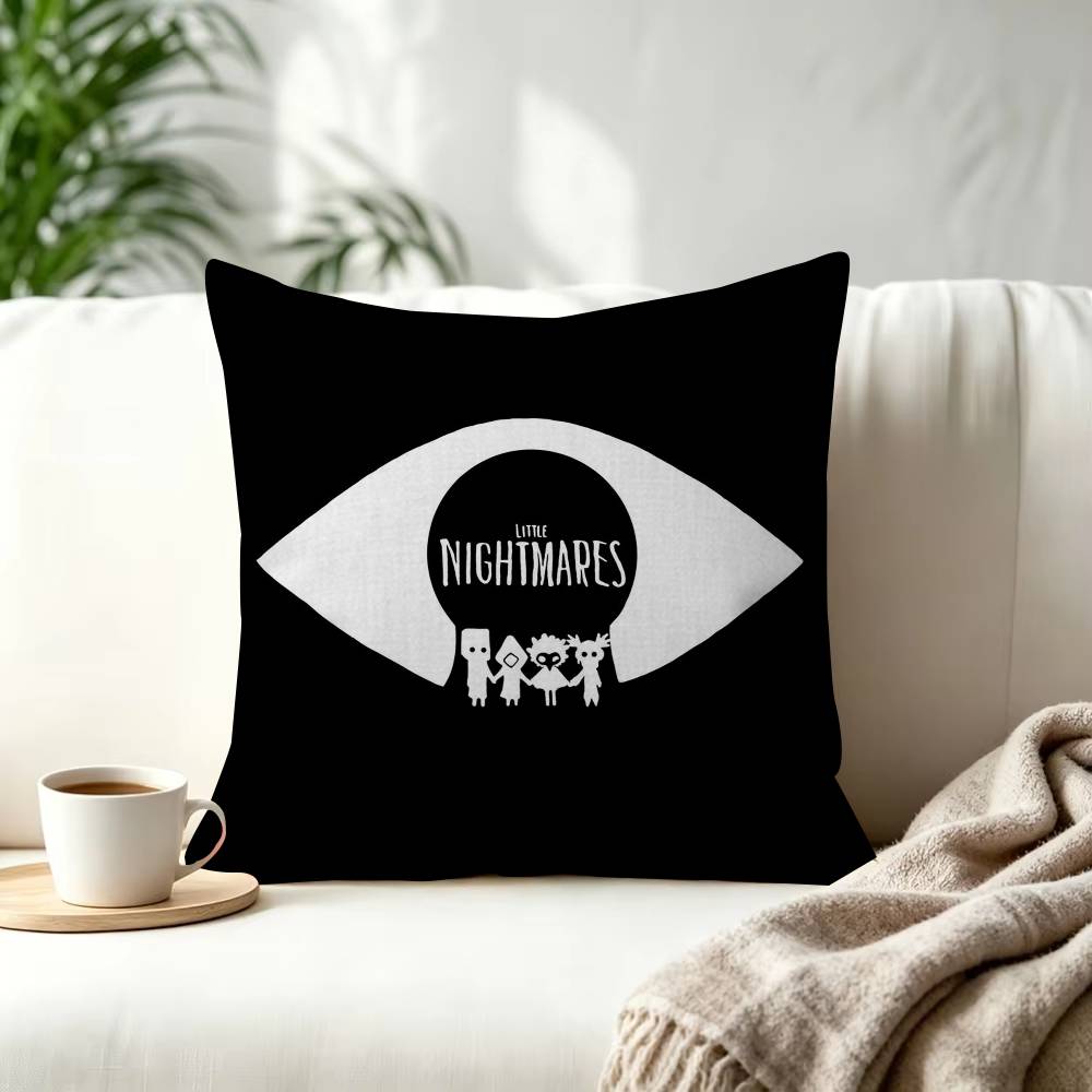 Little NNightmares Decorative Polyester Throw Pillow Cover Square Suitable for Home Office Coffee Shop Decor