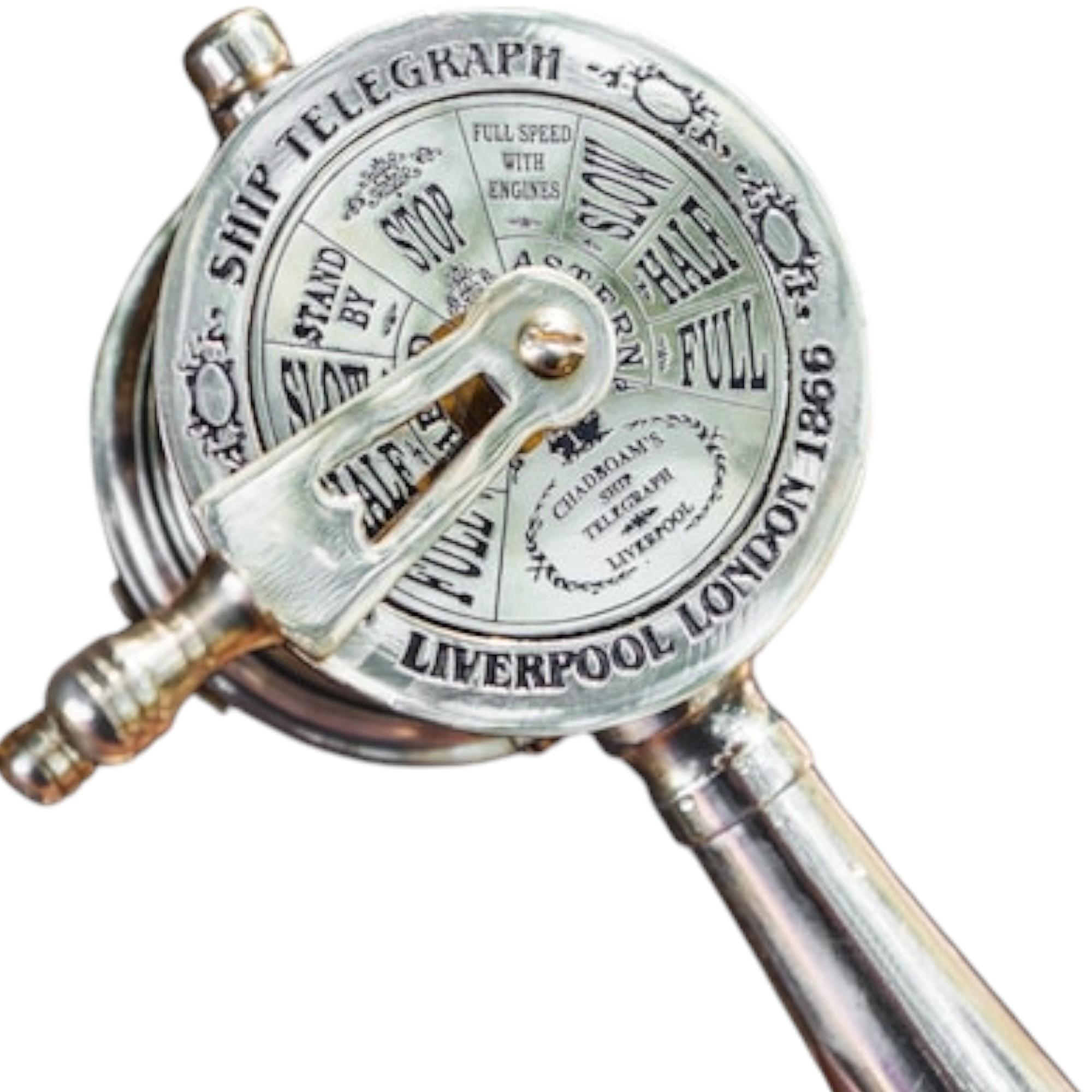 

7-дюймовый старинный морской латунный телеграф для судового двигателя – коллекционный предмет морского назначения