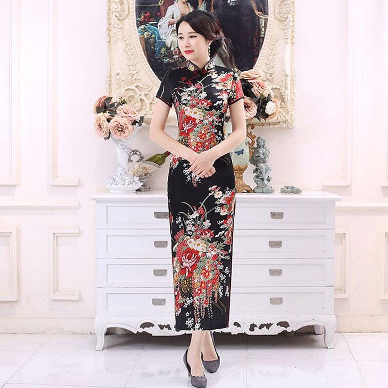12 Colors Elegant Chinese Cheongsam Dress Women's Traditional Chinese Dress Qipao Costume