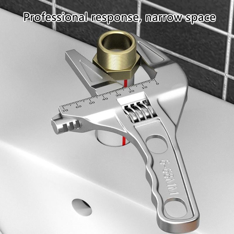 Verstellbarer Doppelfunktionsschlüssel Rohrschlüssel für Ventile/Armaturen/Verbindungsrohre/Duschköpfe Handwerkzeug für Wasserrohre