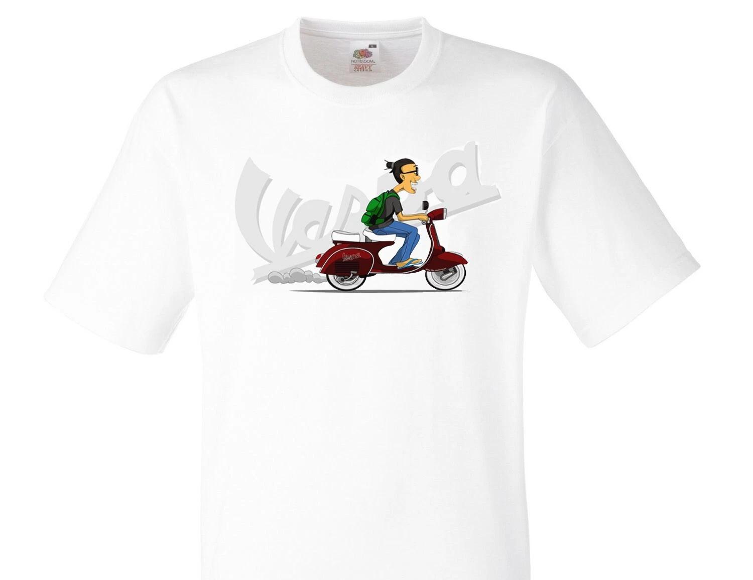 Vespa Scooter Fun White T-Shirt - 524- 2XL