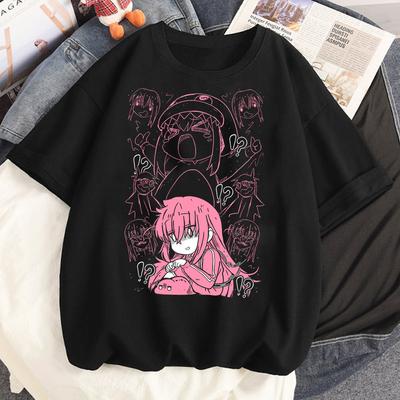 Bocchi the Rock T-shirt Women Punk Graphic Korean Clothes Grunge T Shirt Graphic 2000s Digital Streetwear 80s Vintage